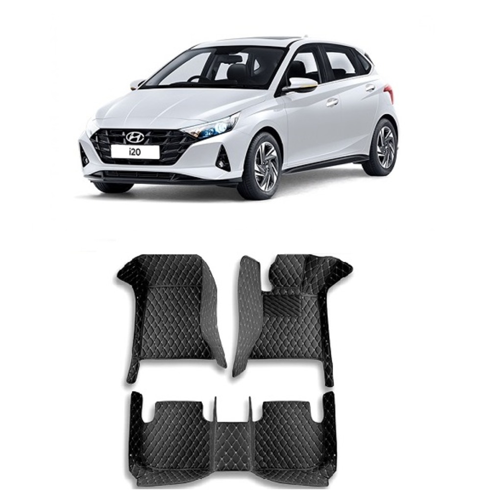 Floor Mats for I20 New (2020) - Black